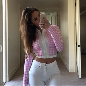 Tigermist pink and white top
